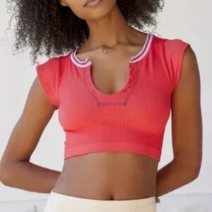 Out From Under Urban Outfitters Women XL Red Go For Gold Seamless Crop Top